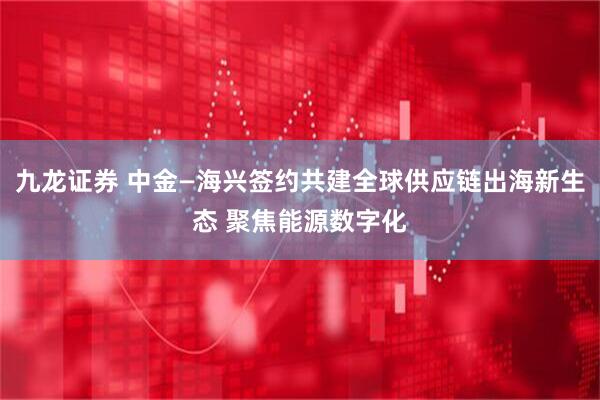 九龙证券 中金—海兴签约共建全球供应链出海新生态 聚焦能源数字化