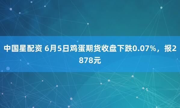 中国星配资 6月5日鸡蛋期货收盘下跌0.07%，报2878元